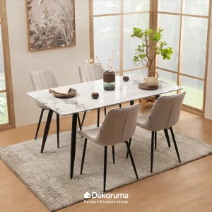 Heim Studio YORI Meja Makan Marble - Putih Uk 160x90cm