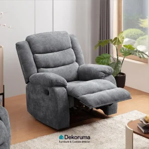 Heim Studio DENTA Sofa Recliner 1 Dudukan Kain - Abu-abu Tua